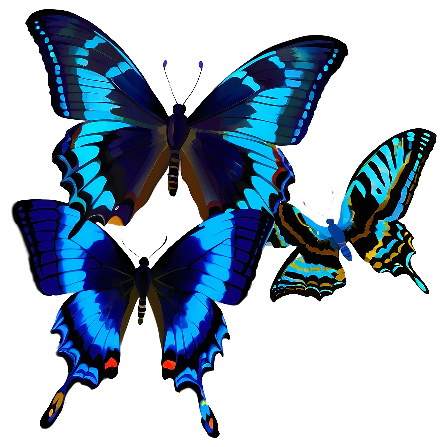 Blue Swallowtail Butterflies Png 06132024