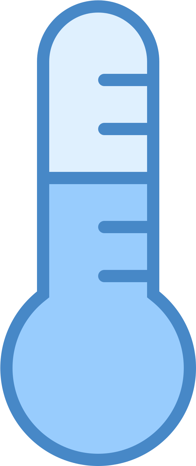 Blue Thermometer Icon