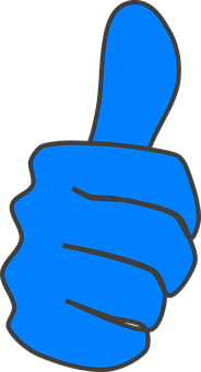 Blue Thumbs Up Graphic