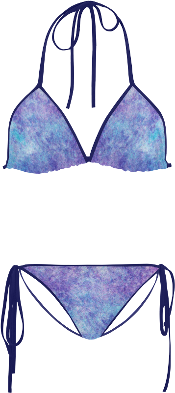 Blue Tie Dye Bikini Set