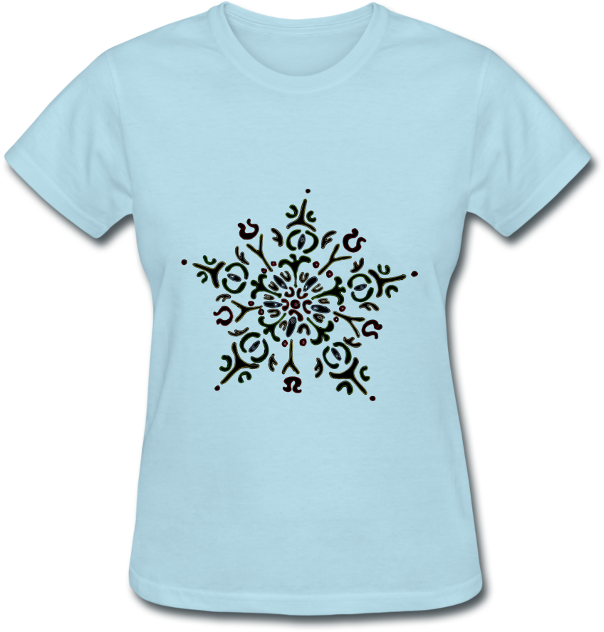 Blue Tshirtwith Black Mandala Design