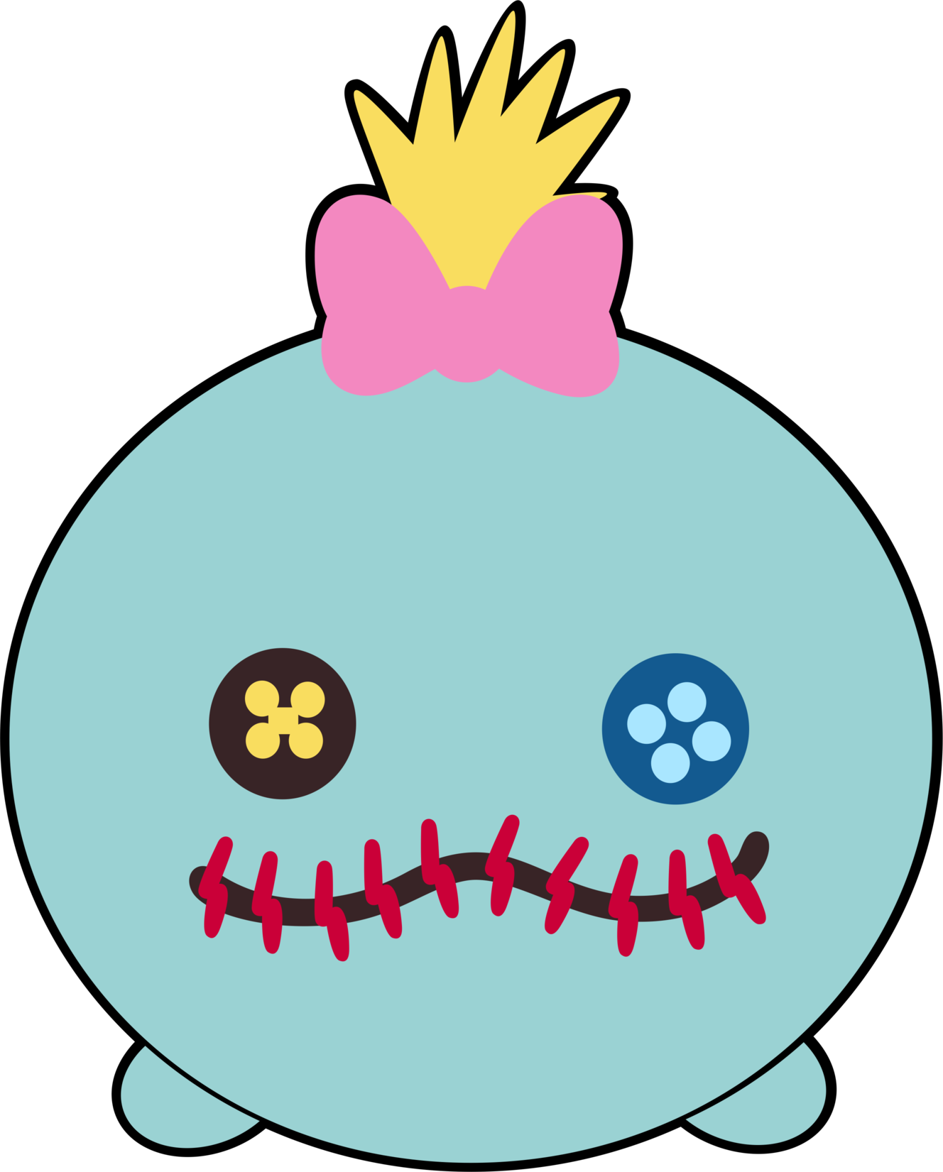 Blue Tsum Tsum Characterwith Pink Bow