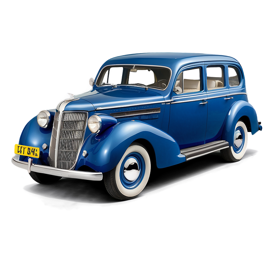 Blue Vintage Car Png Qoa95