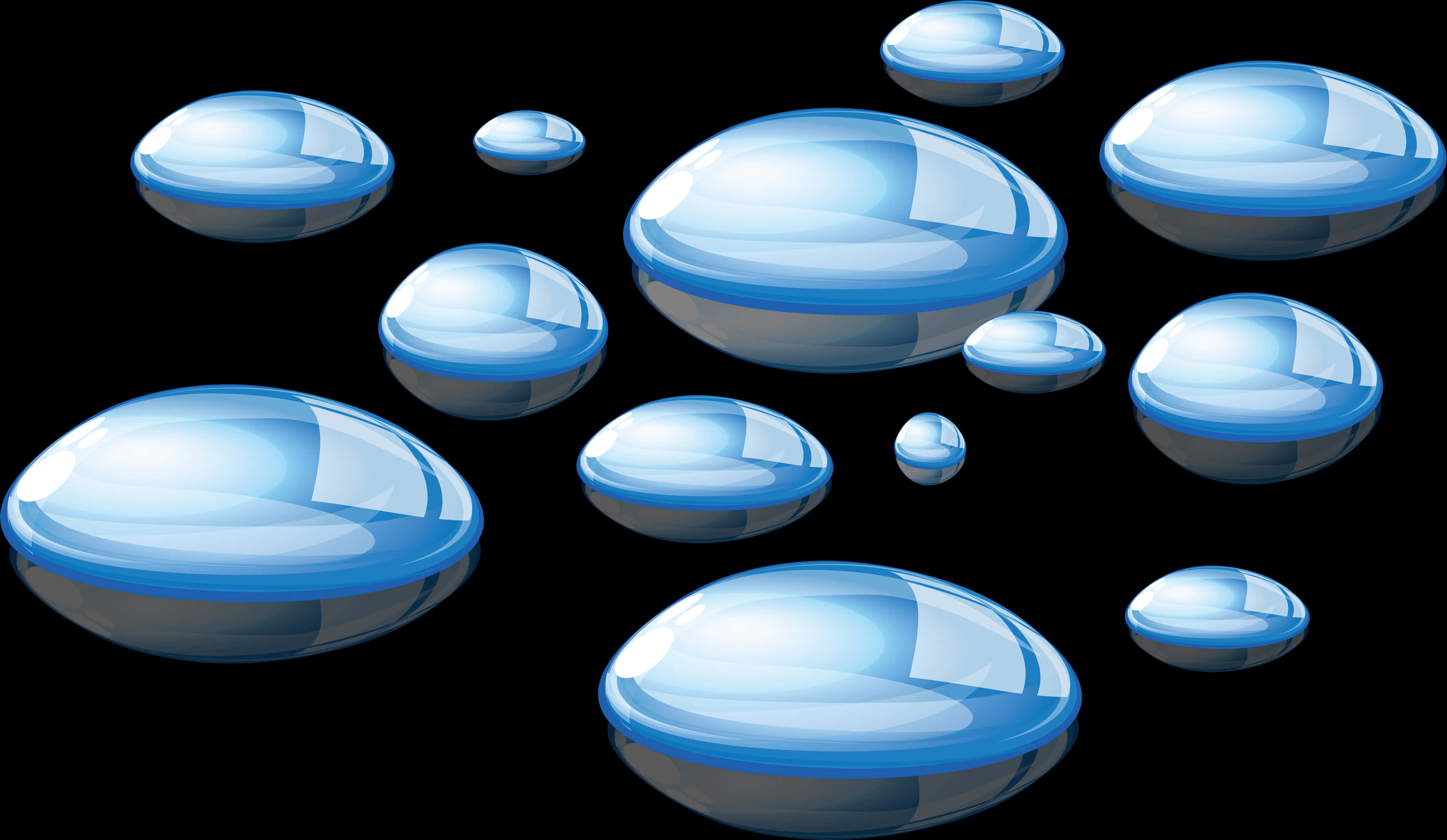 Blue Water Drops Illustration