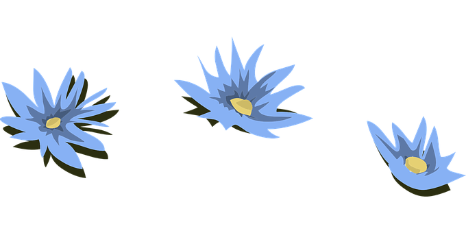 Blue Water Lilies Illustration