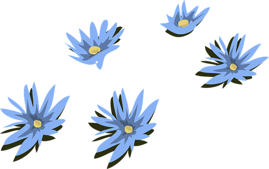 Blue Water Lilies Illustration