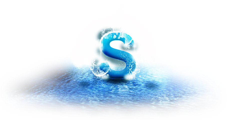 Blue Water Splash Letter S