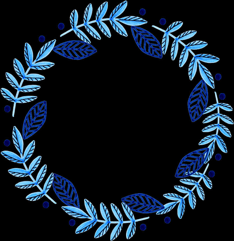 Blue_ Watercolor_ Leaf_ Wreath