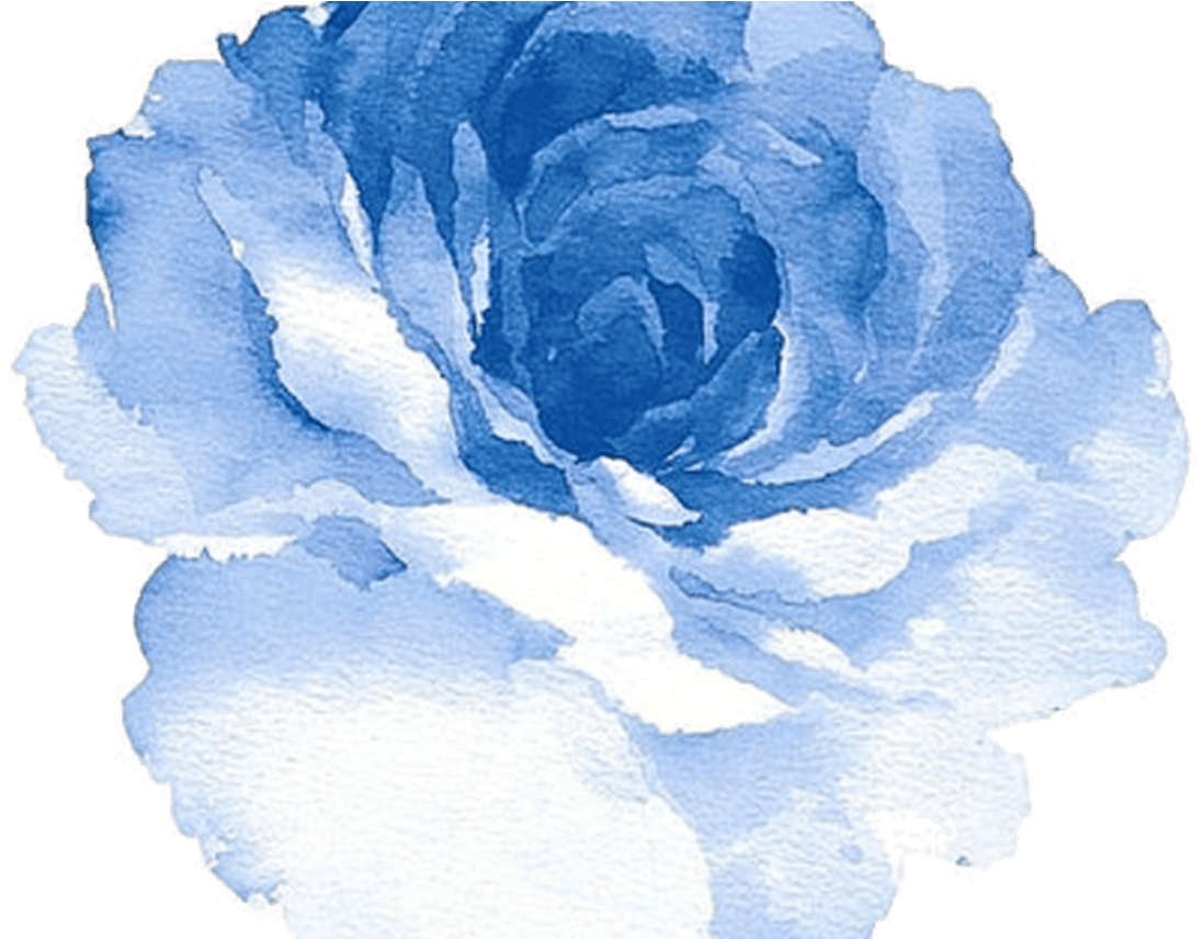 Blue Watercolor Rose Artwork