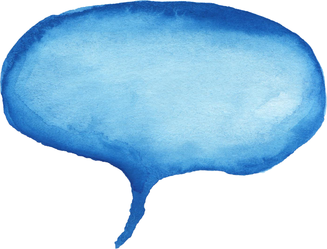 Blue Watercolor Speech Bubble