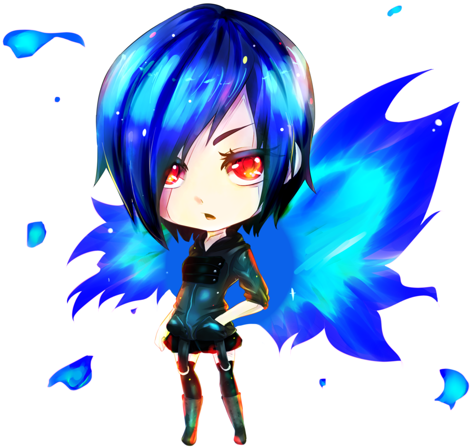 Blue Winged Anime Character