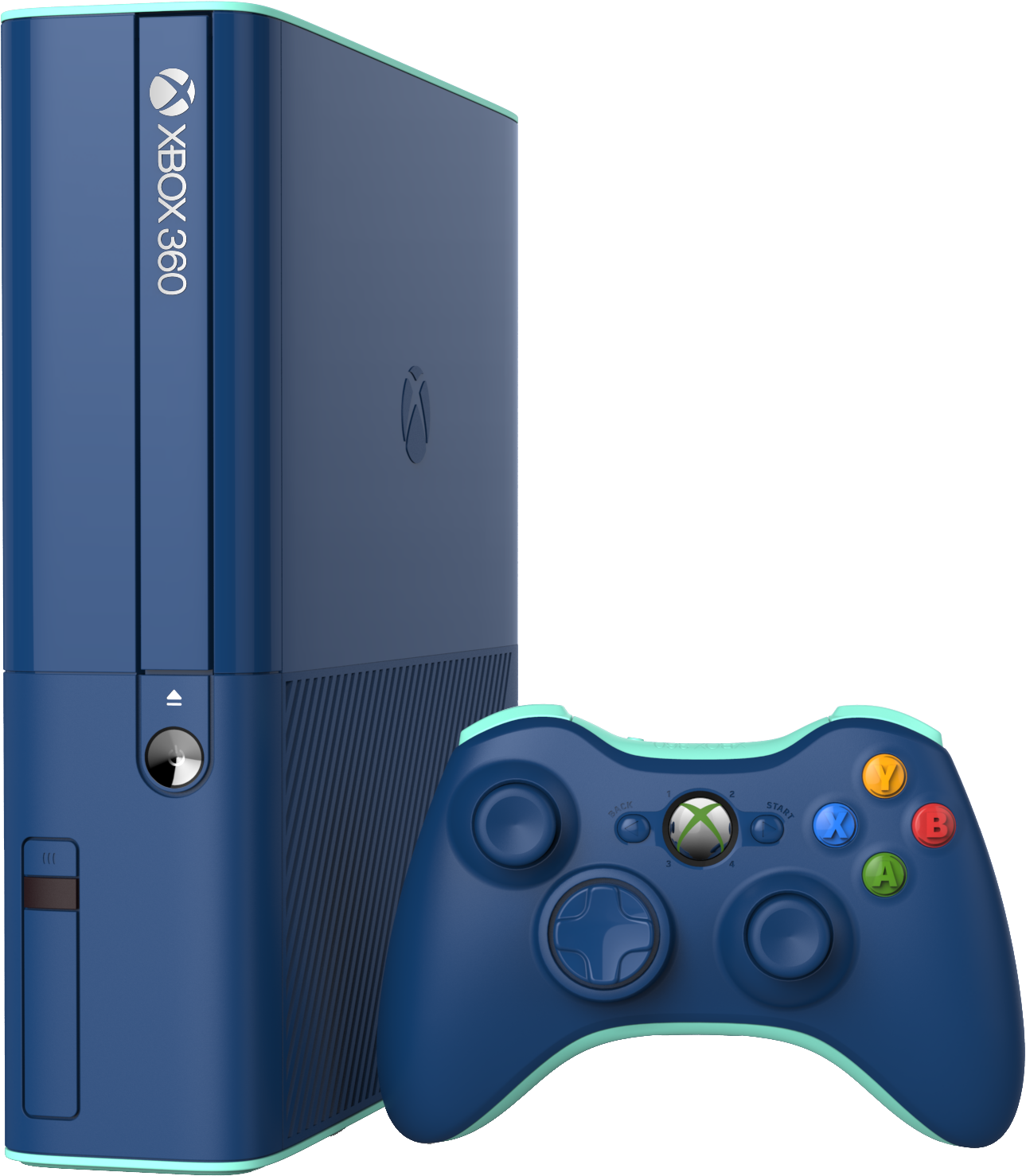 Blue Xbox360 Consoleand Controller