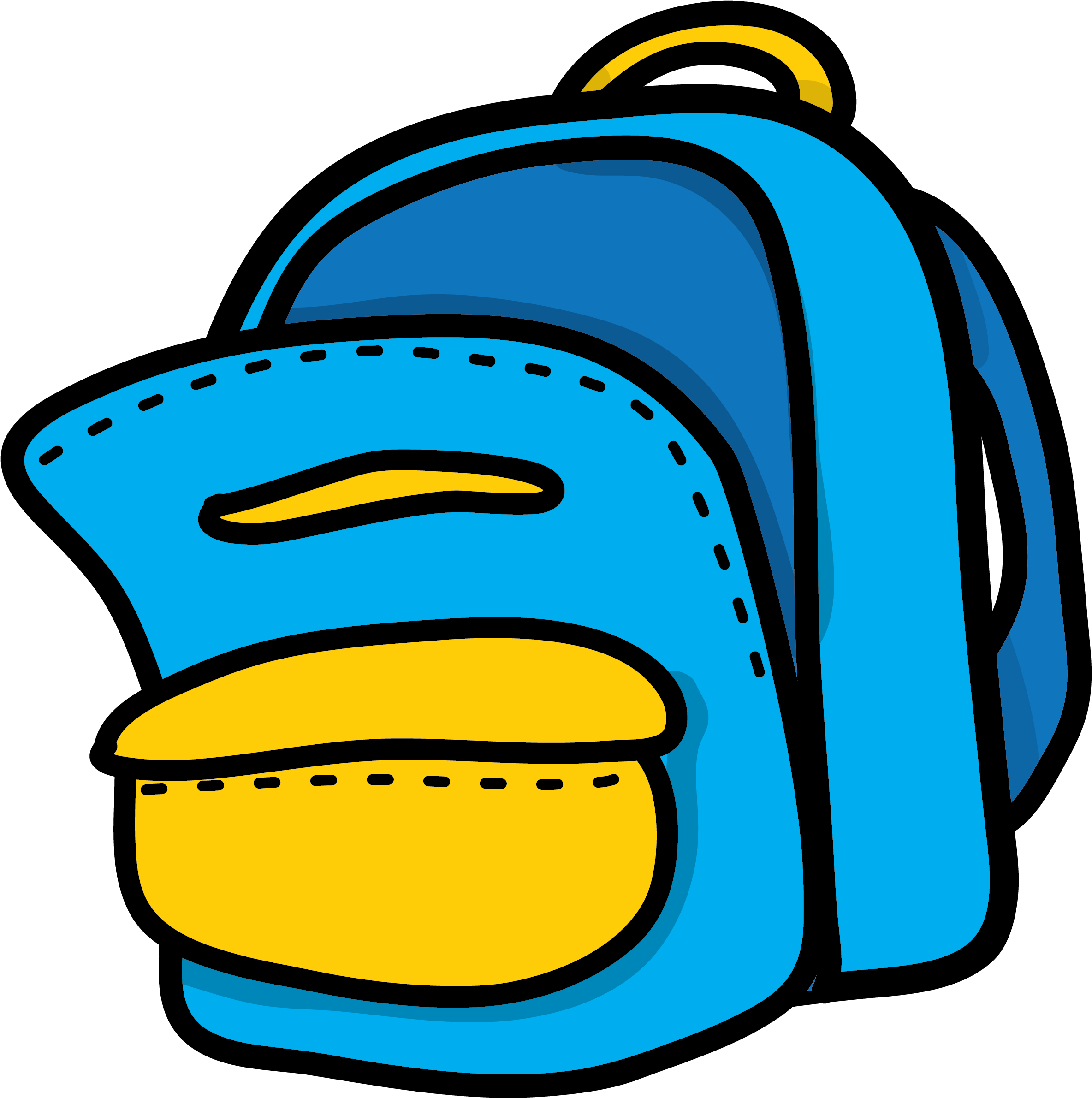 Blue Yellow Cartoon Backpack