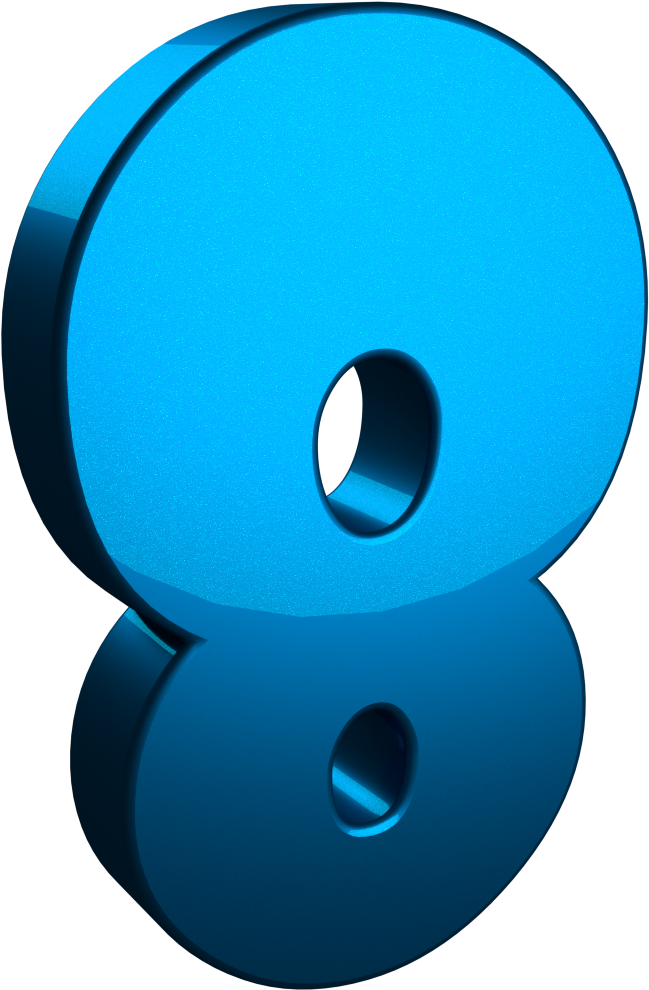 Blue3 D Number8