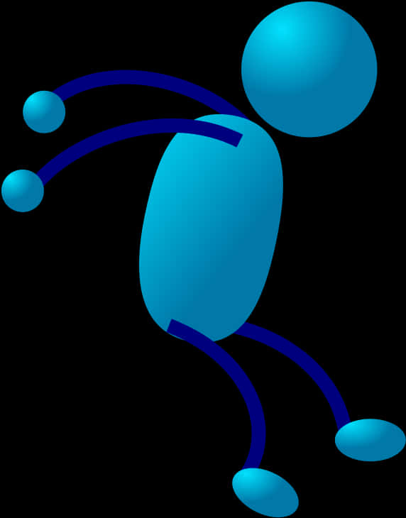 Blue3 D Stickman Running