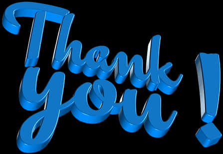 Blue3 D Thank You Text