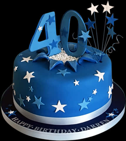 Blue40th Birthday Cakewith Stars