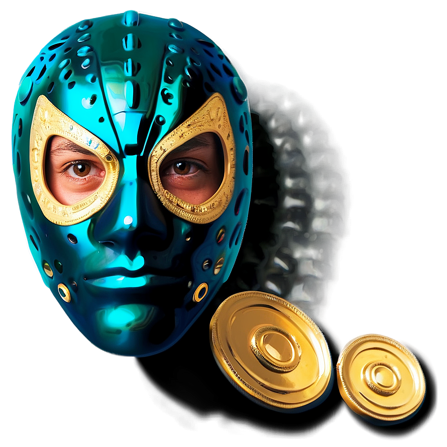 Blueand Gold Luchador Mask