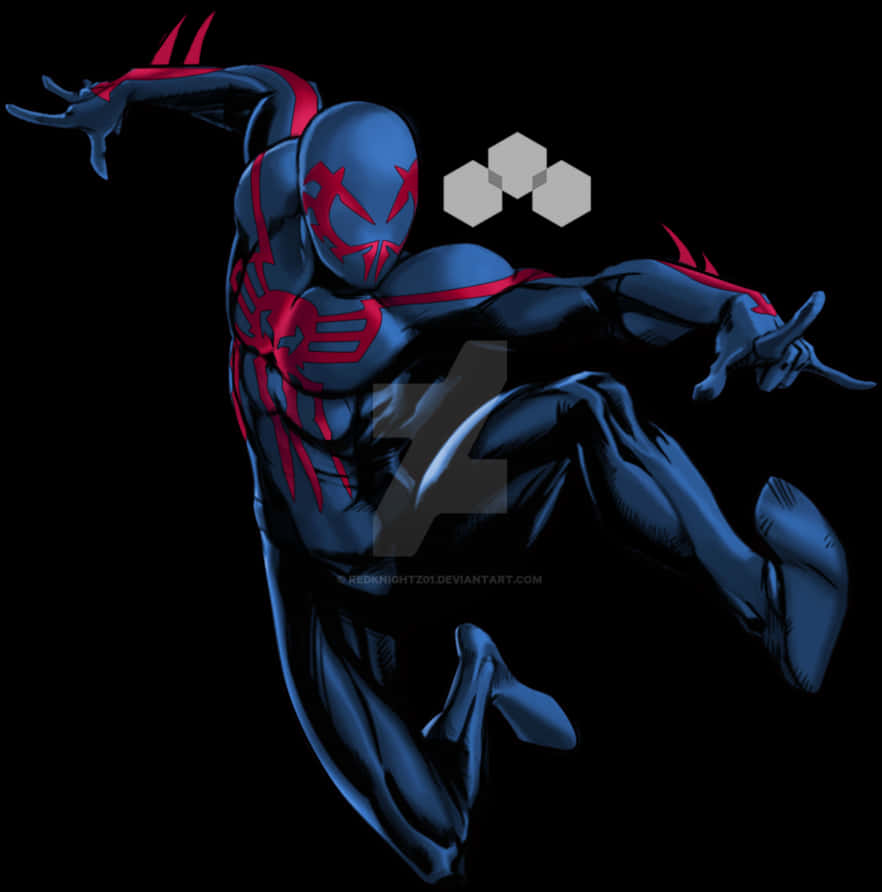 Blueand Red Spiderman Pose