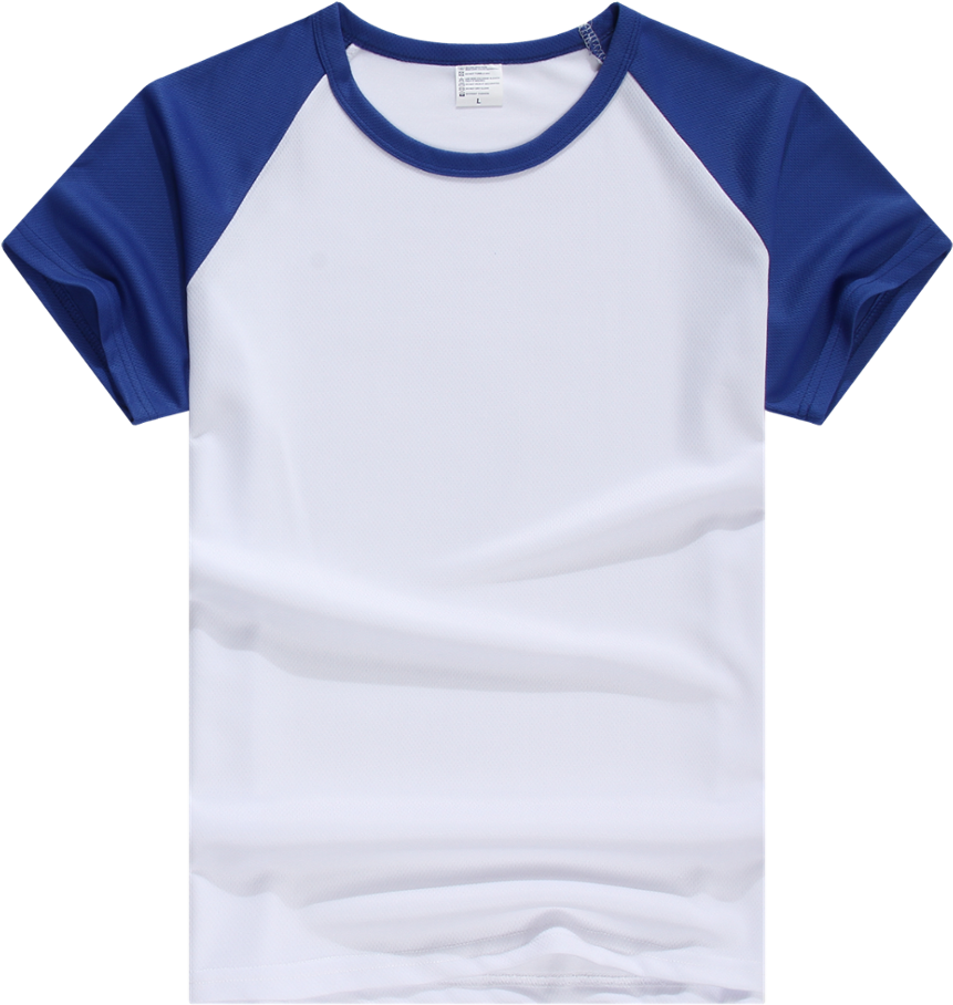 Blueand White Raglan T Shirt