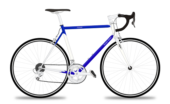 Blueand White Road Bike Illustration