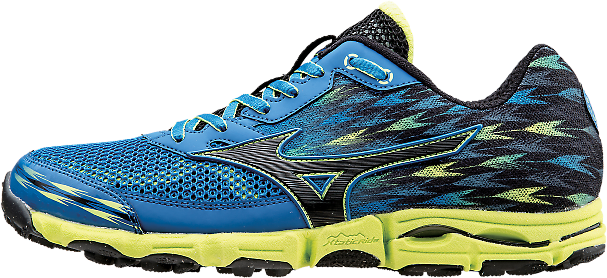 Blueand Yellow Running Shoe