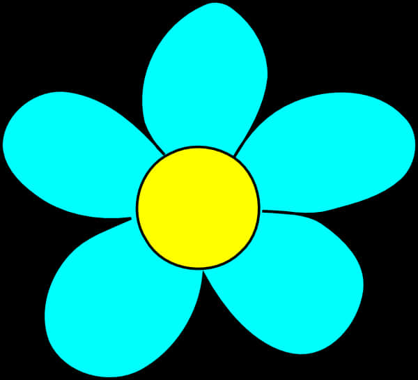 Blueand Yellow Simple Flower Illustration