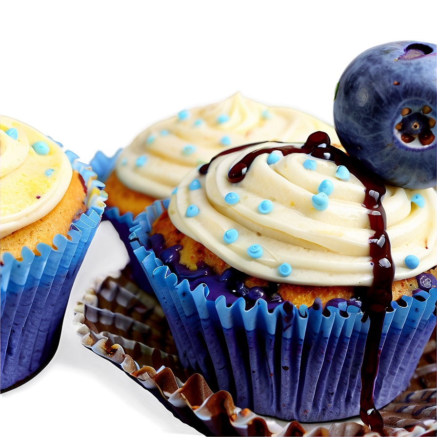 Blueberry Cupcakes Png Flb43