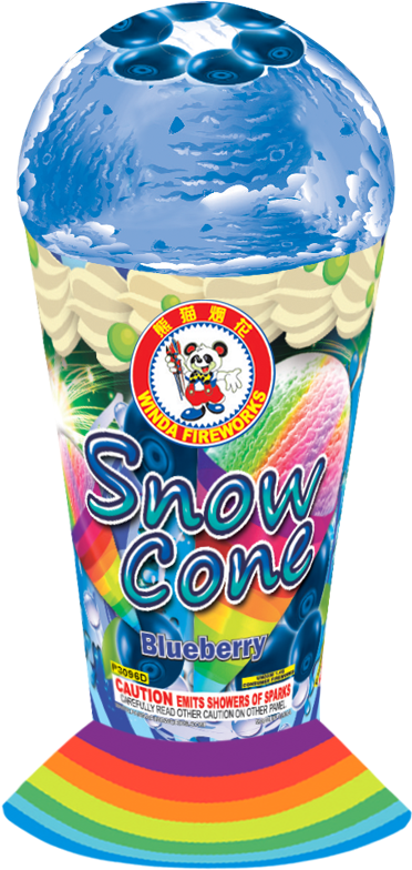 Blueberry Snow Cone Fireworks Packaging