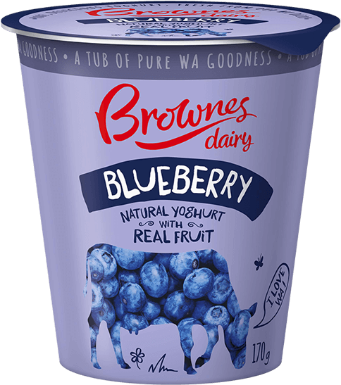 Blueberry Yoghurt Packaging Brownes Dairy