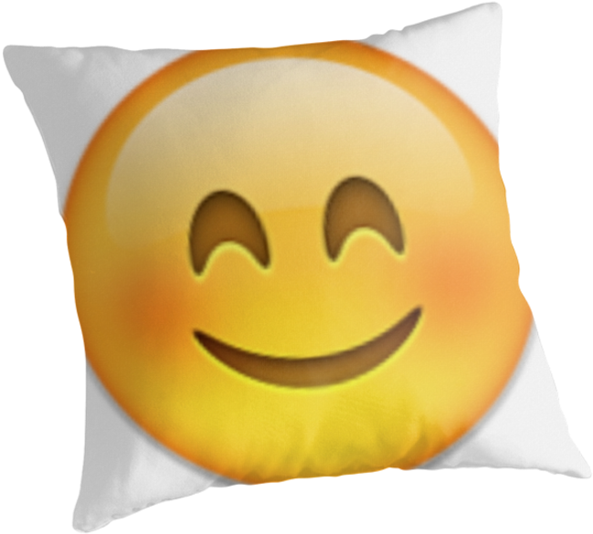 Blushing Emoji Pillow Design