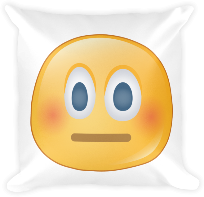 Blushing Emoji Pillow Graphic