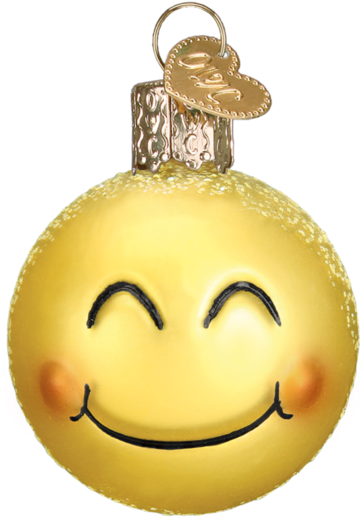 Blushing Smiley Christmas Ornament