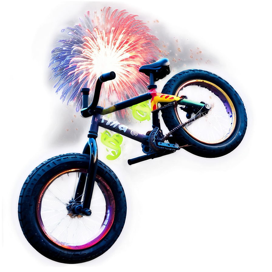 Bmx Bike On Firework Background Png Tav