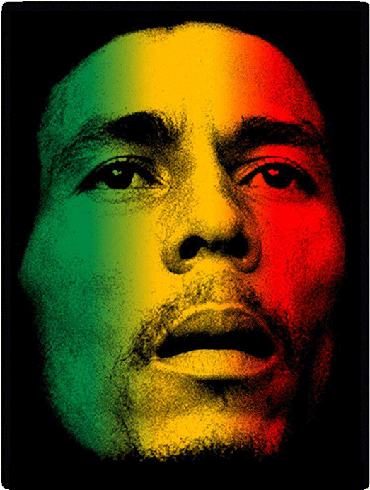 Bob Marley Rasta Colors Portrait