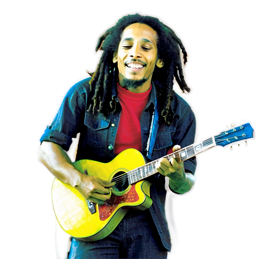 Bob Marley With Guitar Png Lsf15