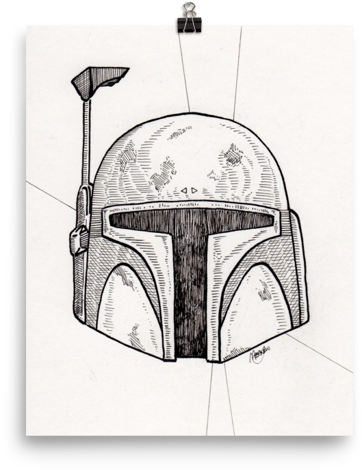 Boba Fett Helmet Sketch