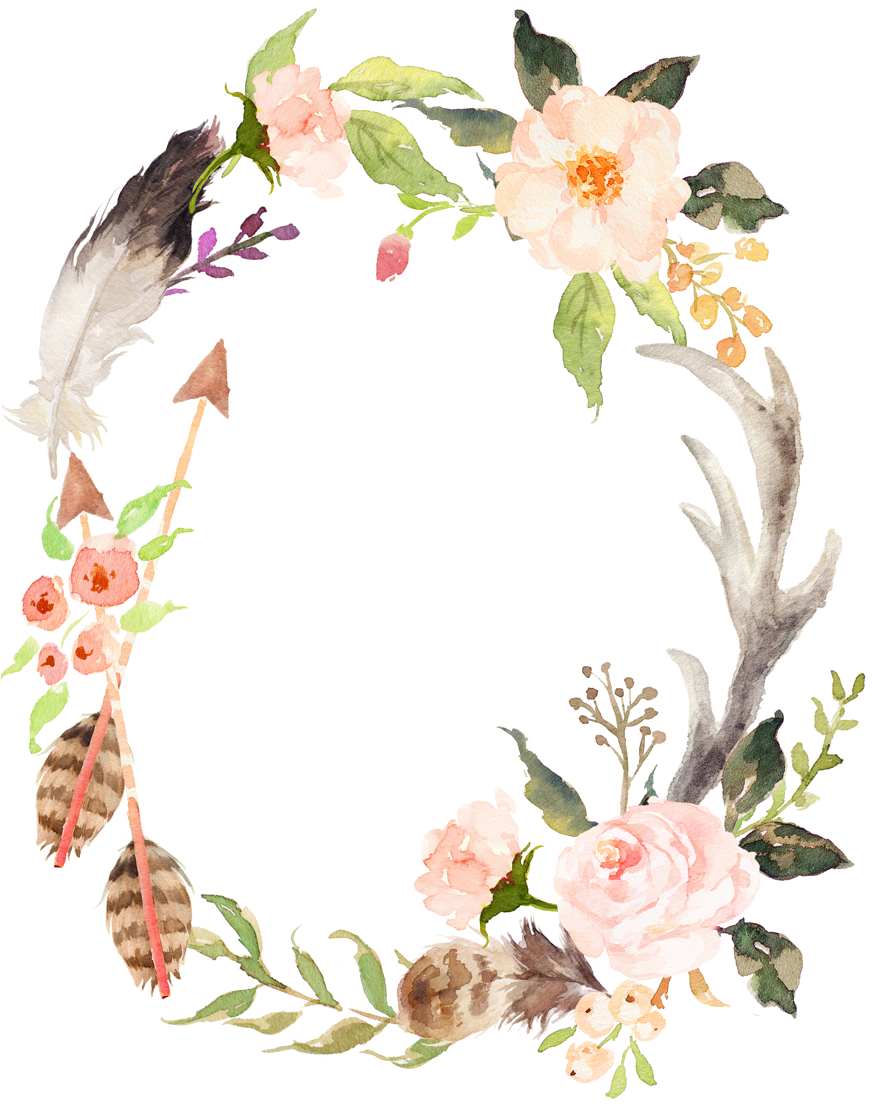 Bohemian Floral Wreath Design