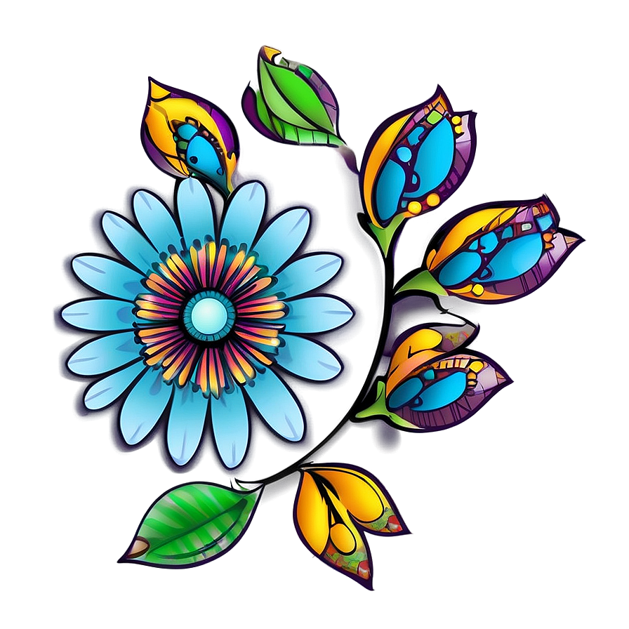 Bohemian Flower Art Png Jta69