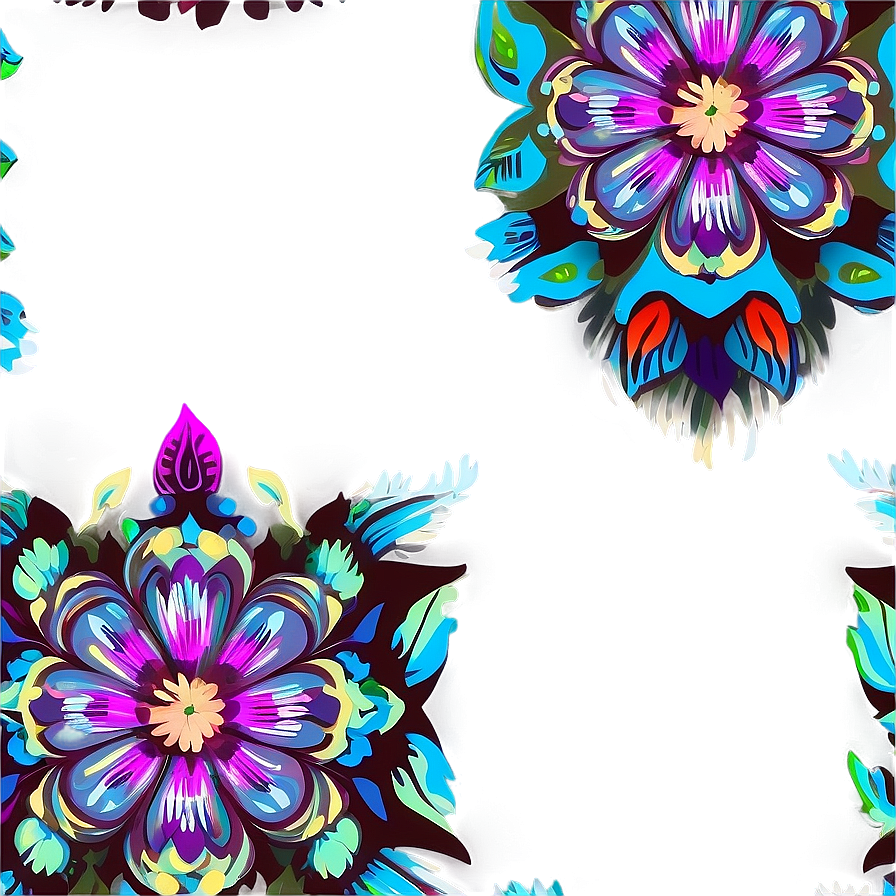 Bohemian Indie Flower Motif Png 06252024