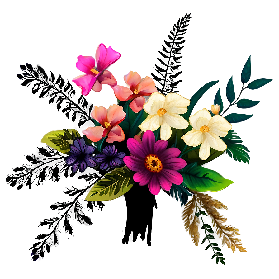 Boho Chic Flower Bouquet Png 06272024