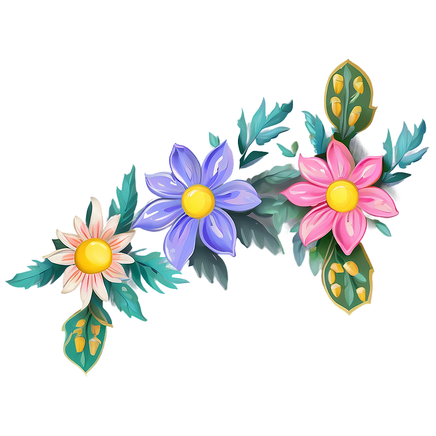 Boho Indie Flower Crest Png 06252024