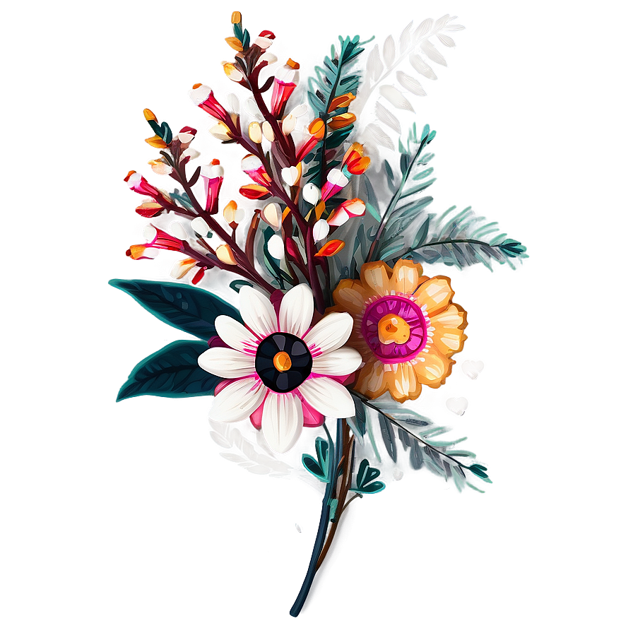 Boho Indie Flower Crest Png 06252024