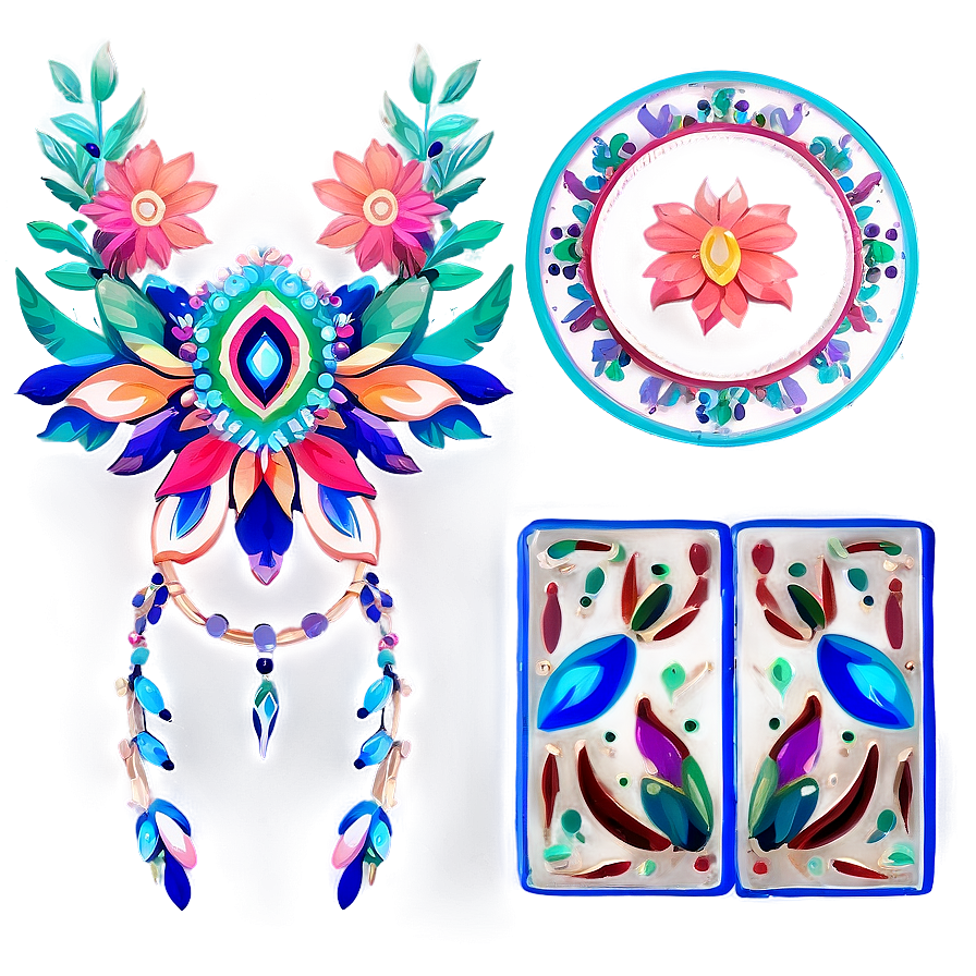 Boho Indie Flower Crest Png 57