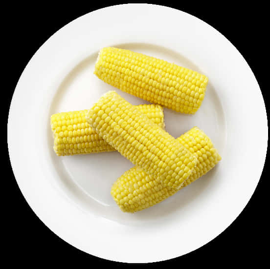 Boiled Corn Cobson White Plate