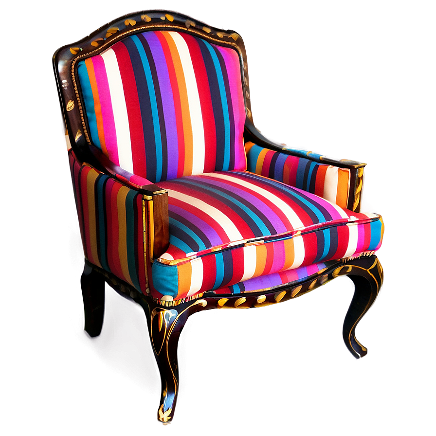 Bold Patterned Armchair Png 06262024