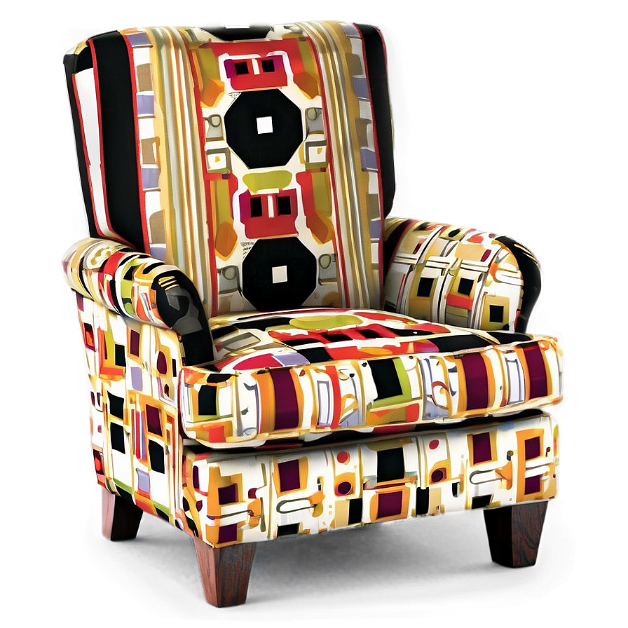 Bold Patterned Armchair Png Bxd82