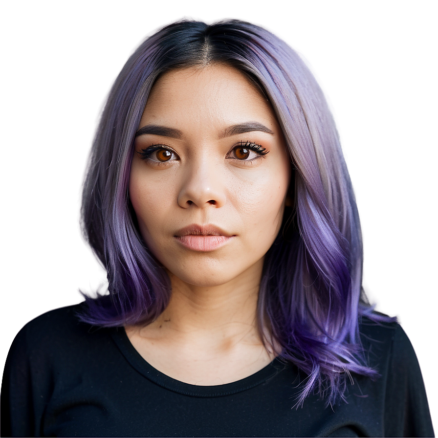 Bold Purple Hair Color Transformation Png Avp50