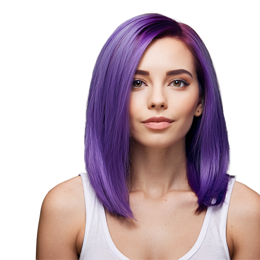 Bold Purple Hair Color Transformation Png Udf