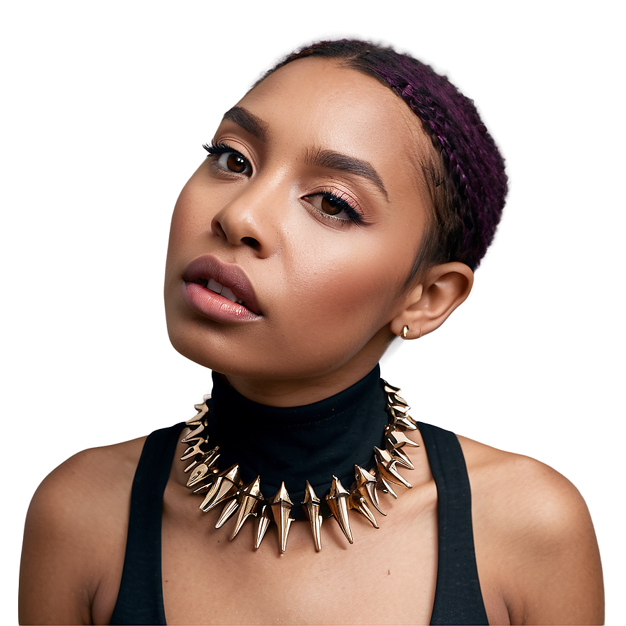 Bold Spiked Choker Fashion Png 9